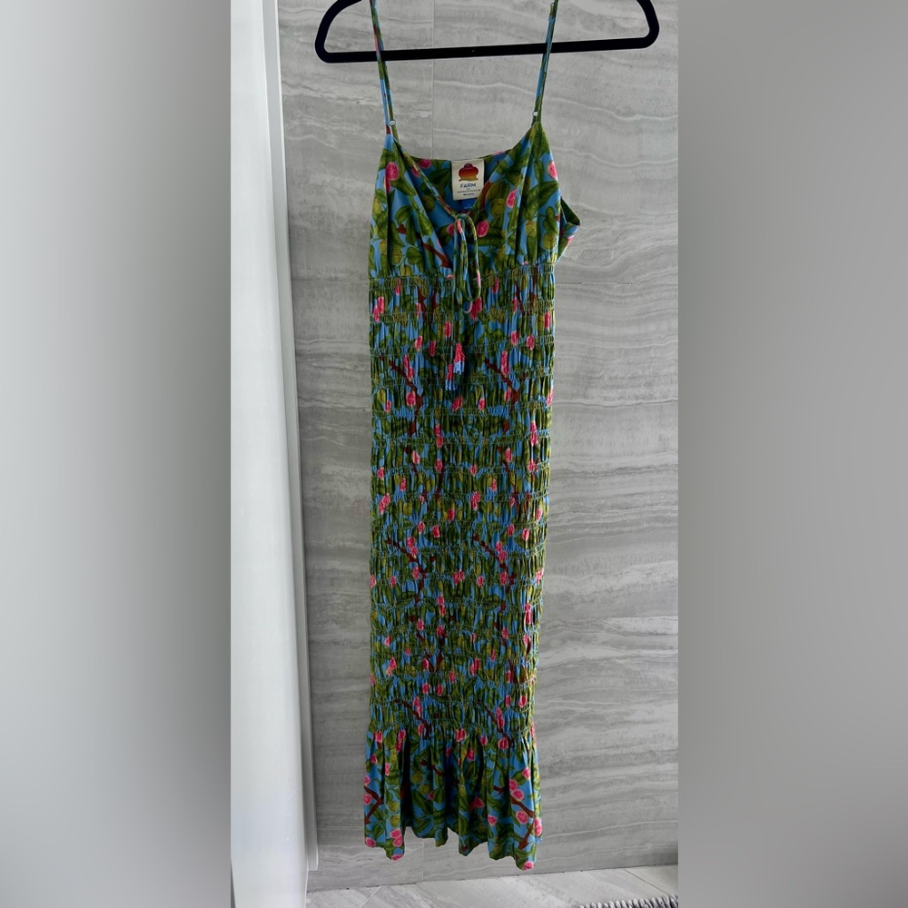 Anthropologie Green Floral Midi Dress - Picture 8 of 9